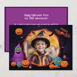 Halloween greetings with custom photo Card