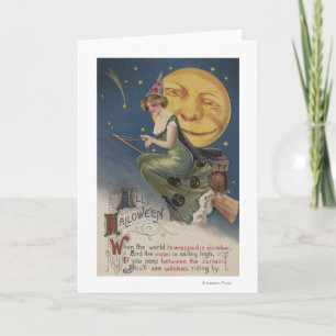 Halloween GreetingWitch in Flight Card