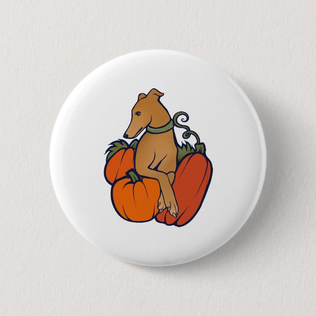 halloween greyhound 2 inch round button (Front)
