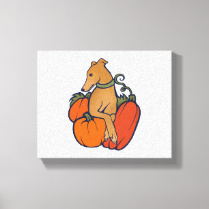 halloween greyhound canvas print