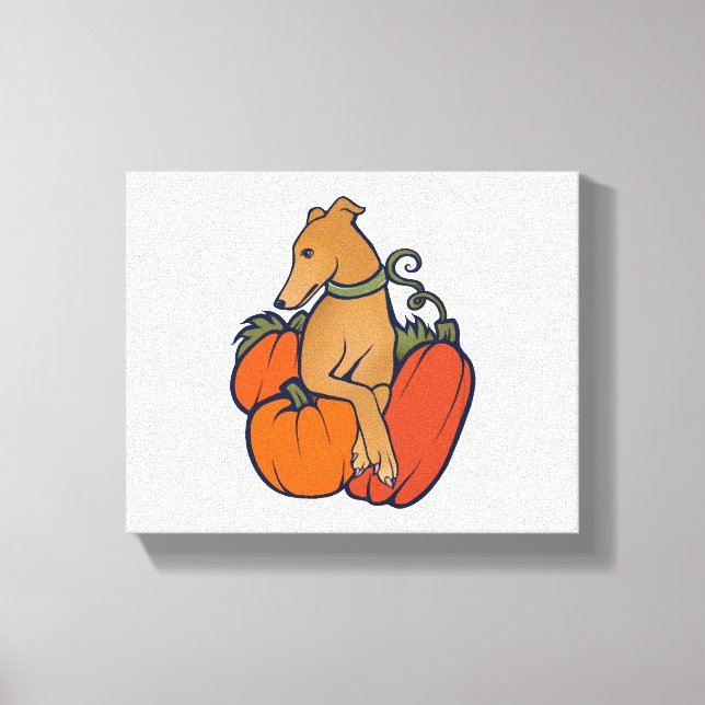halloween greyhound canvas print (Front)