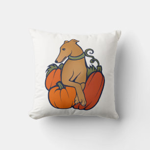 halloween greyhound throw pillow