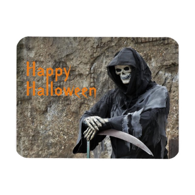Halloween Grim Reaper Customizable Magnet (Horizontal)