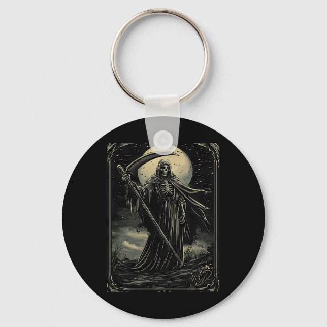 Halloween Grim Reaper Gothic Goth  Keychain (Front)