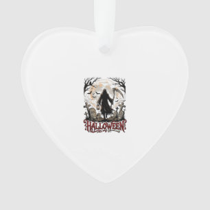 Halloween Grim Reaper Lantern Full Moon Tombstones Ornament