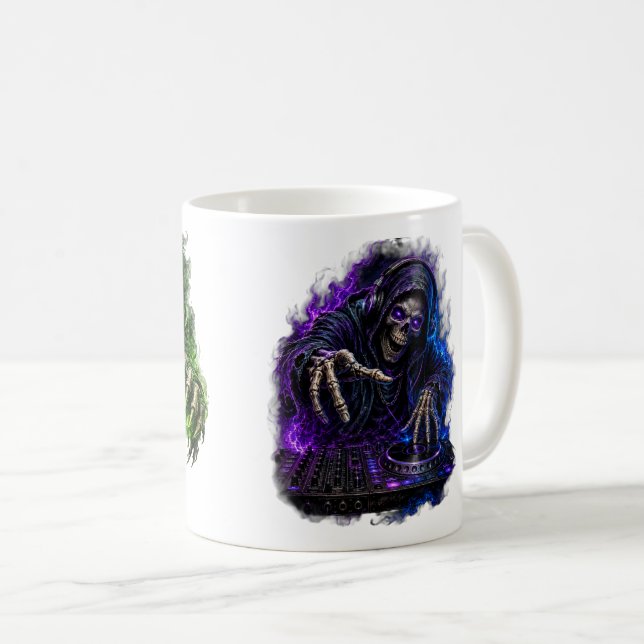 Halloween Grim Reaper Purple Spooky Coffee Mug (Front Right)