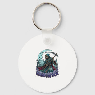 Halloween Grim Reaper Scythe Lantern Broken Moon_1 Keychain