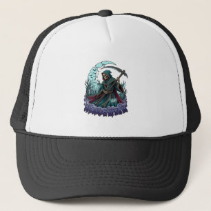 Halloween Grim Reaper Scythe Lantern Broken Moon_1 Trucker Hat