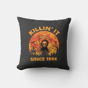 Halloween Grim Reaper Since 1996 Birthday Design_1 Throw Pillow