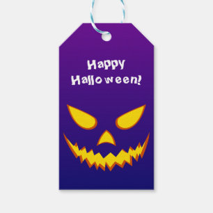 Halloween Grinning Face Jack o Lantern Pumpkin Gift Tags