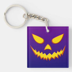 Halloween Grinning Face Jack o Lantern Pumpkin Keychain