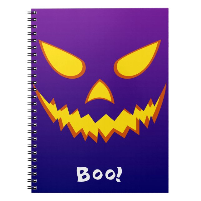 Halloween Grinning Face Jack o Lantern Pumpkin Notebook (Front)