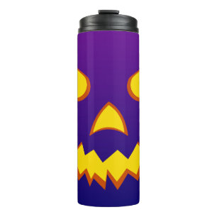 Halloween Grinning Face Jack o Lantern Pumpkin Thermal Tumbler