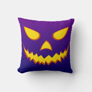 Halloween Grinning Face Jack o Lantern Pumpkin Throw Pillow