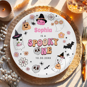 Halloween Groovy Ghost 1st Birthday Paper Plate