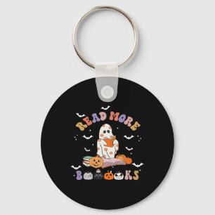 Halloween Groovy Read More Books Cute Boo Ghost Re Keychain