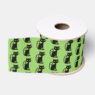 Halloween Grosgrain Ribbon-Black Cat Ribbon
