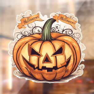 Halloween: Großer Kürbis -  Window Cling