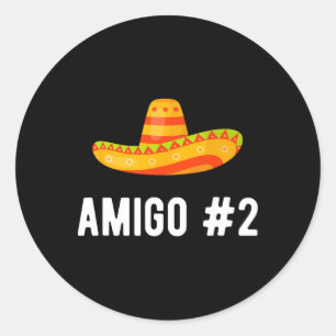 Halloween Group Matching Costume Funny Mexican Ami Classic Round Sticker