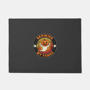 Halloween Growing My Fangs Ghost Pumpkin Doormat
