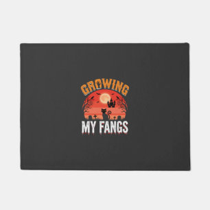 Halloween Growing My Fangs Haunted Cat Doormat