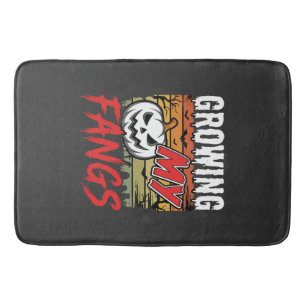 Halloween Growing My Fangs Vampire Pumpkin Bath Mat