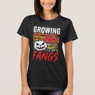 Halloween Growing My Fangs Vampire Pumpkin T-Shirt