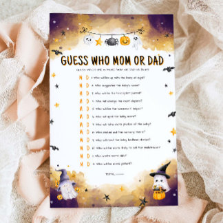 Halloween Guess Who Mom or Dad Baby Shower Game