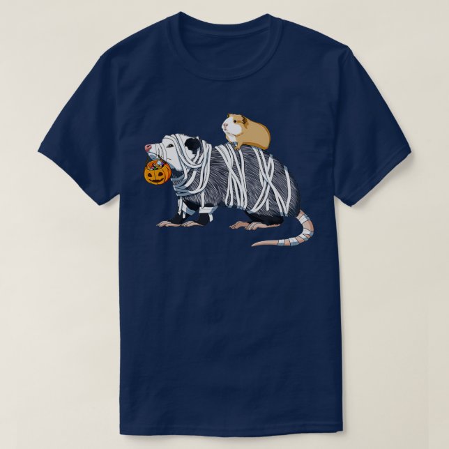 Halloween Guinea Pig and Opossum  T-Shirt (Design Front)