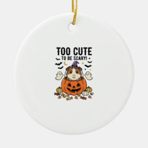 Halloween Guinea Pig Too Cute To Be Scary Vintage_ Ceramic Ornament