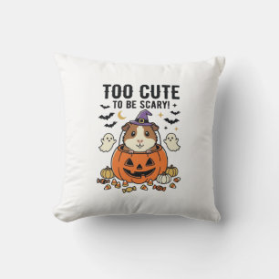 Halloween Guinea Pig Too Cute To Be Scary Vintage_ Throw Pillow