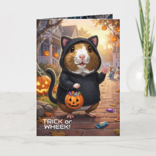 Halloween Guinea Pigs, Cat Costume Trick or Wheek! Card
