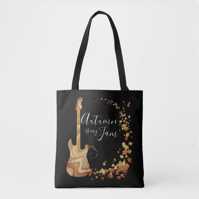 Halloween Guitar Autumn Pumpkin Spice Music Bag (Front)