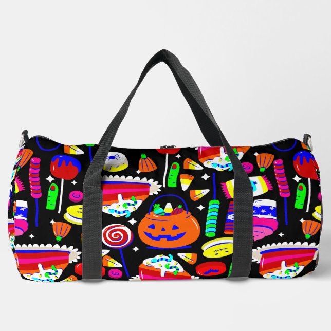 halloween gummy candy corn cake duffle bag (Front)