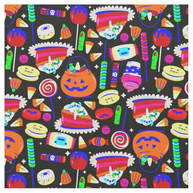 halloween gummy candy corn cake fabric (Close Up)