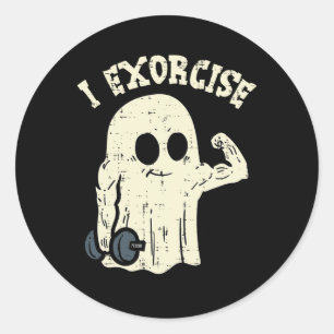 Halloween Gym Ghost I Exorcise Fun Workout Costume Classic Round Sticker