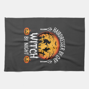 Halloween Hairdresser by Day Witch by Night Kitchen Towel