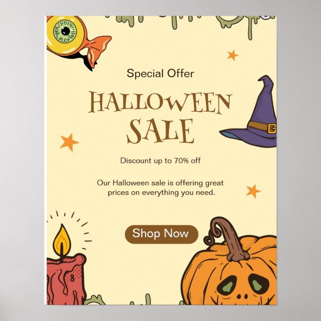 Halloween Halloween Sale Flyer, Halloween Night  Poster (Front)