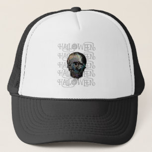 HALLOWEEN HALLOWEEN SCARY SKULL TRUCKER HAT