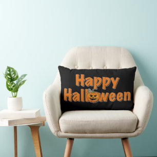 Halloween Halloween   spooky jack-o-lantern Lumbar Pillow