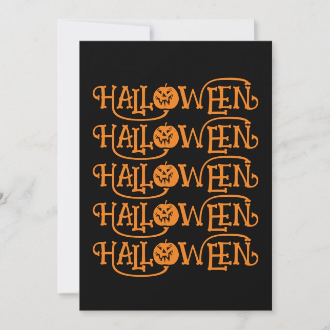  HALLOWEEN HALLOWEEN TYPOGRAPHY INVITATION (Front)