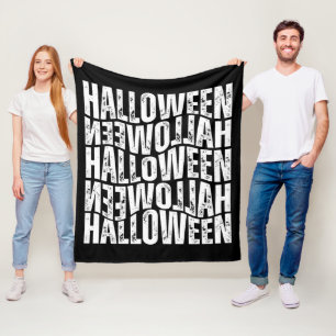 HALLOWEEN HALLOWEEN WARP TYPOGRAPHY FLEECE BLANKET