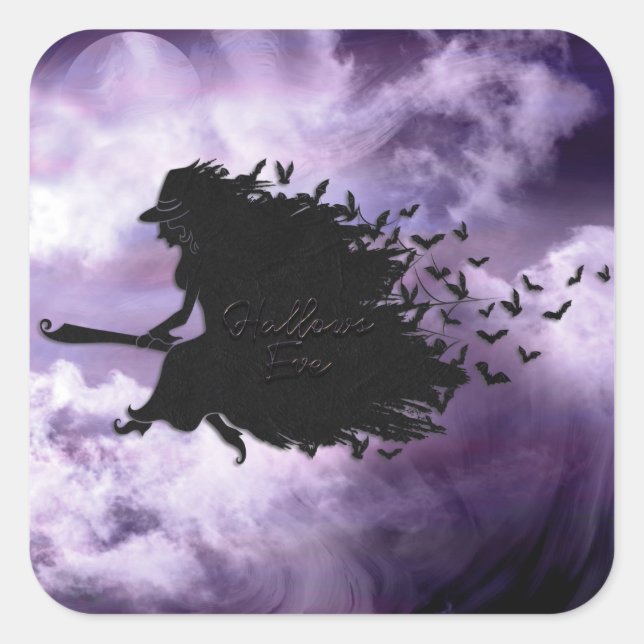 Halloween - Hallows Eve Witch Square Sticker (Front)