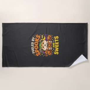 Halloween Hamster Fuelled By Spooks And Sweets_1 Beach Towel