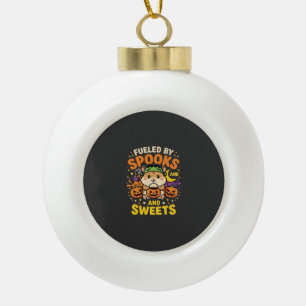 Halloween Hamster Fuelled By Spooks And Sweets_1 Ceramic Ball Christmas Ornament