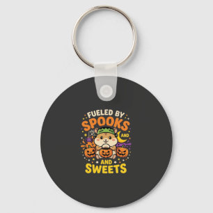 Halloween Hamster Fuelled By Spooks And Sweets_1 Keychain