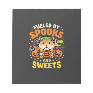 Halloween Hamster Fuelled By Spooks And Sweets_1 Notepad