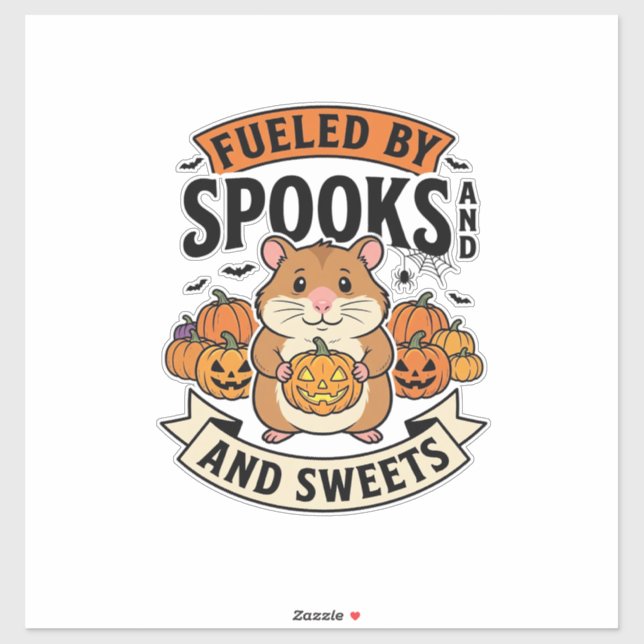 Halloween Hamster Fuelled By Spooks Funny Cute_1 (Sheet)