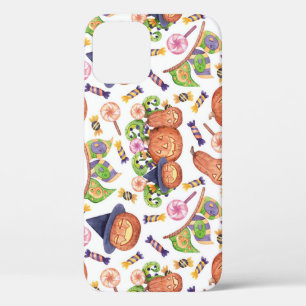 Halloween Hand-Drawn: Bright Watercolor Pattern iPhone 12 Case