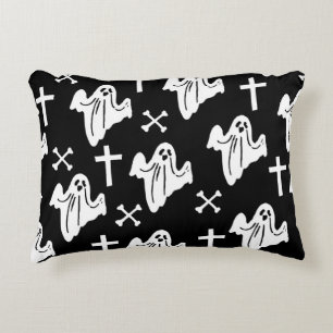 Halloween Hand Drawn Pattern Background Accent Pillow